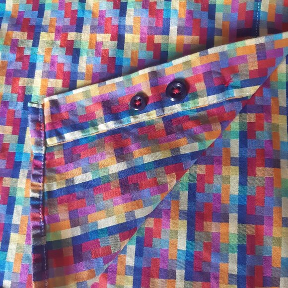 Stefano Barbera SZ S Geometric Multicolour Men's Eqyptian Cotton Button Up Shirt - Picture 9 of 16